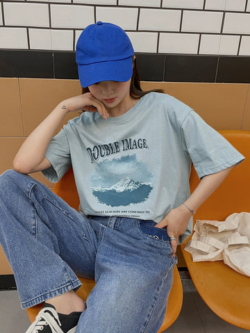 DAZY Letter Graphic Oversized Tee DAZY Letter Graphic Oversized Tee