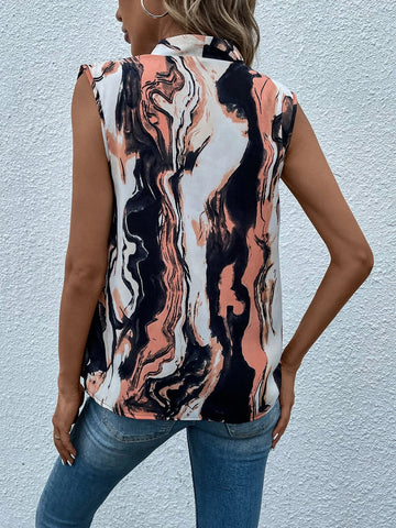 Graphic Print Button Front Blouse Graphic Print Button Front Blouse