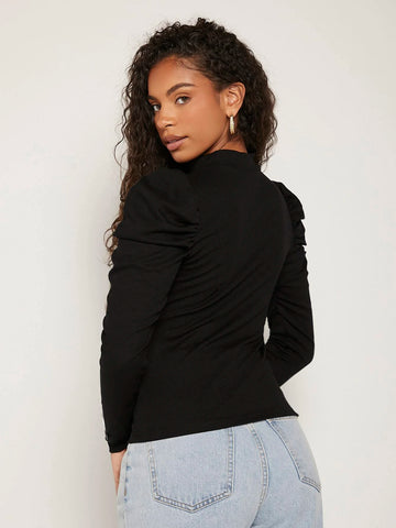 Mock-neck Gigot Sleeve Top Mock-neck Gigot Sleeve Top