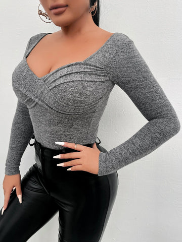 SXY Sweetheart Neck Wrap Cross Tee SXY Sweetheart Neck Wrap Cross Tee