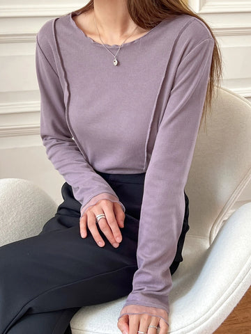 DAZY Solid Lettuce Trim Tee DAZY Solid Lettuce Trim Tee