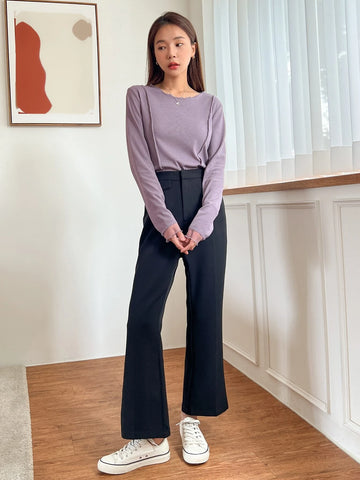 DAZY Solid Lettuce Trim Tee DAZY Solid Lettuce Trim Tee