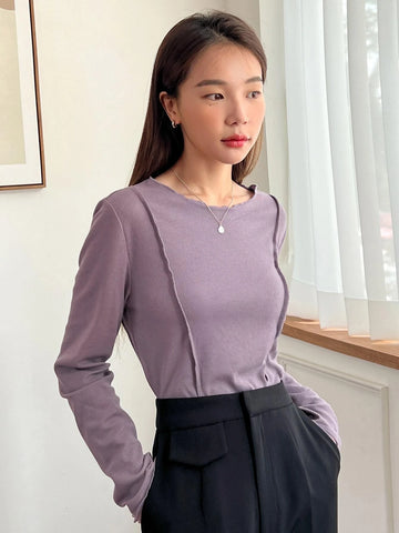 DAZY Solid Lettuce Trim Tee DAZY Solid Lettuce Trim Tee