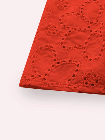 Twist Front Cutout Eyelet Embroidery Top Twist Front Cutout Eyelet Embroidery Top