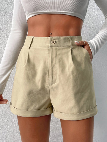 PETITE Roll Hem High Waist Shorts PETITE Roll Hem High Waist Shorts