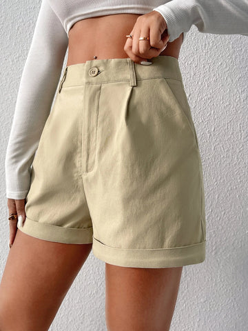 PETITE Roll Hem High Waist Shorts PETITE Roll Hem High Waist Shorts