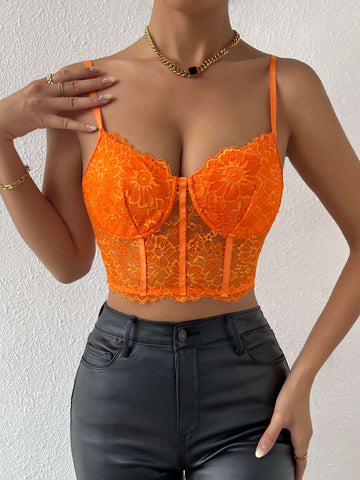 Lace Bustier Crop Cami Top Lace Bustier Crop Cami Top