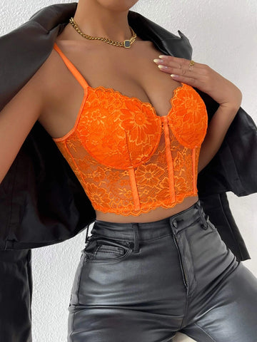 Lace Bustier Crop Cami Top Lace Bustier Crop Cami Top