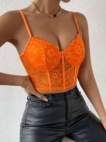 Lace Bustier Crop Cami Top Lace Bustier Crop Cami Top