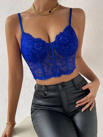 Lace Bustier Crop Cami Top Lace Bustier Crop Cami Top