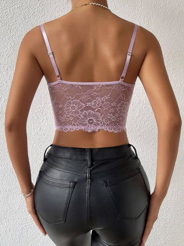 Lace Bustier Crop Cami Top Lace Bustier Crop Cami Top