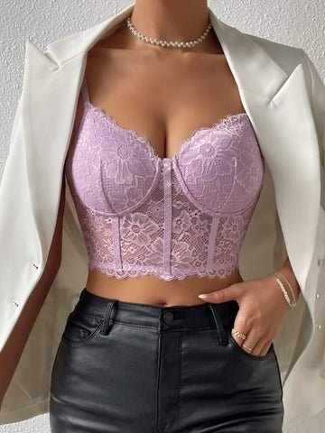 Lace Bustier Crop Cami Top Lace Bustier Crop Cami Top