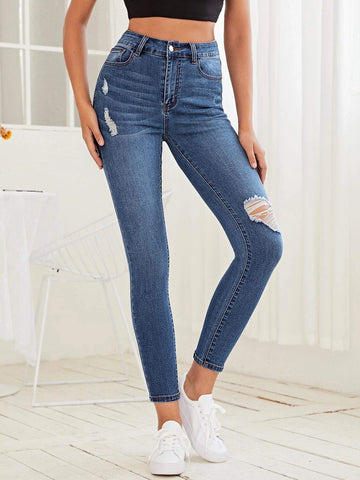 Ripped Detail Skinny Jeans Ripped Detail Skinny Jeans