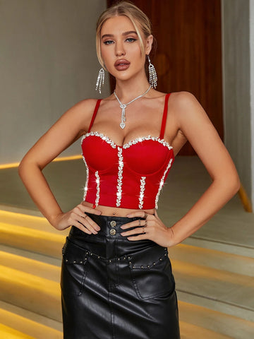 Apperloth A Rhinestone Bustier Cami Corset Top Apperloth A Rhinestone Bustier Cami Corset Top