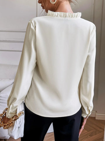 Solid Notched Neck Shirt Solid Notched Neck Shirt