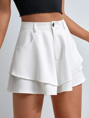 High Waist Layered Wide Leg Shorts High Waist Layered Wide Leg Shorts