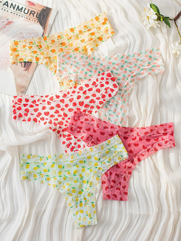 5pack Fruit Print Panty Set 5pack Fruit Print Panty Set