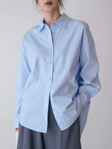 Dazy-Less Drop Shoulder Button Back Shirt Dazy-Less Drop Shoulder Button Back Shirt