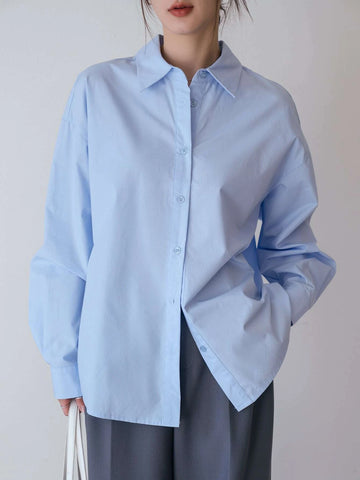 Dazy-Less Drop Shoulder Button Back Shirt Dazy-Less Drop Shoulder Button Back Shirt