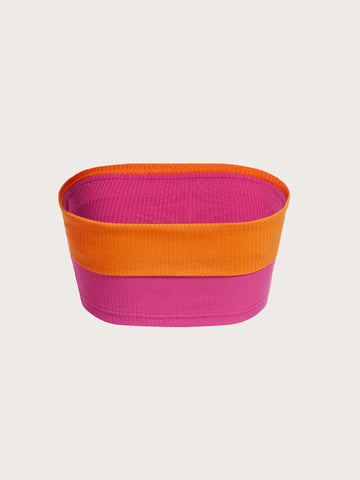 Colorblock Ribbed Knit Tube Top Colorblock Ribbed Knit Tube Top