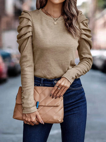 Solid Gigot Sleeve Tee Solid Gigot Sleeve Tee