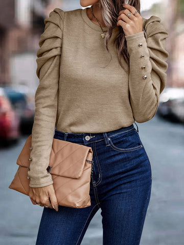 Solid Gigot Sleeve Tee Solid Gigot Sleeve Tee