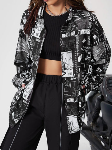 Pop Art Print Drop Shoulder Shirt Pop Art Print Drop Shoulder Shirt