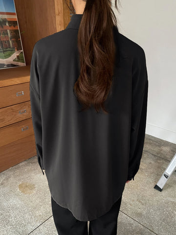 Dazy-Less Drop Shoulder Button Through Shirt Dazy-Less Drop Shoulder Button Through Shirt