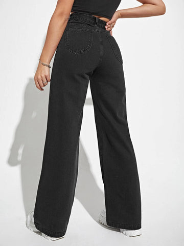 High Waist Straight Leg Jeans High Waist Straight Leg Jeans