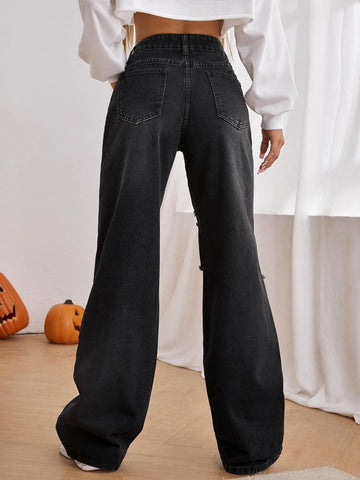 Ripped Wide Leg Jeans Ripped Wide Leg Jeans