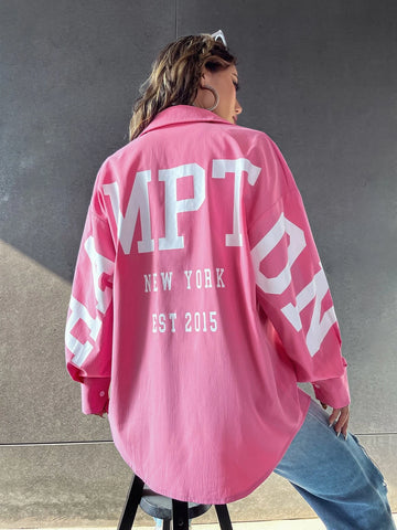 Letter Graphic Drop Shoulder Shirt Letter Graphic Drop Shoulder Shirt