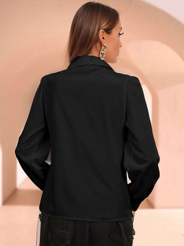 Solid Puff Sleeve Shirt Solid Puff Sleeve Shirt