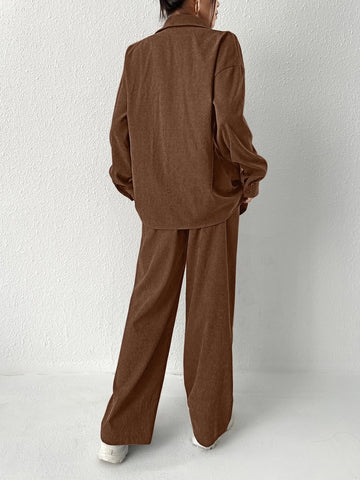 Solid Drop Shoulder Shirt & Pants Solid Drop Shoulder Shirt & Pants