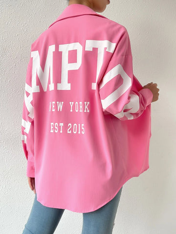 Letter Graphic Drop Shoulder Shirt Letter Graphic Drop Shoulder Shirt