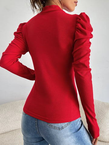 Mock-neck Gigot Sleeve Top Mock-neck Gigot Sleeve Top