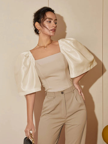Square Neck Puff Sleeve Blouse Square Neck Puff Sleeve Blouse