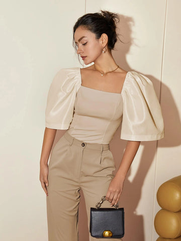 Square Neck Puff Sleeve Blouse Square Neck Puff Sleeve Blouse