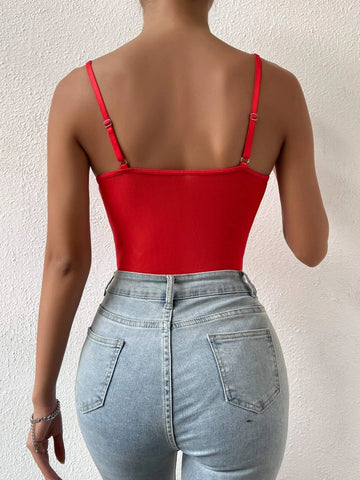Chain Detail Bustier Mesh Cami Bodysuit Chain Detail Bustier Mesh Cami Bodysuit