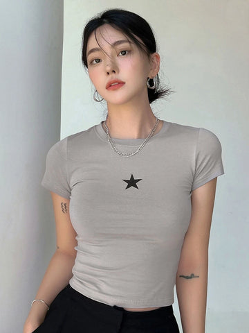 DAZY Star Print Crop Tee DAZY Star Print Crop Tee
