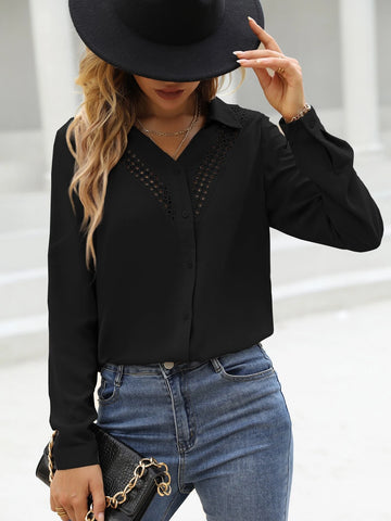 Guipure Lace Insert Shirt Guipure Lace Insert Shirt