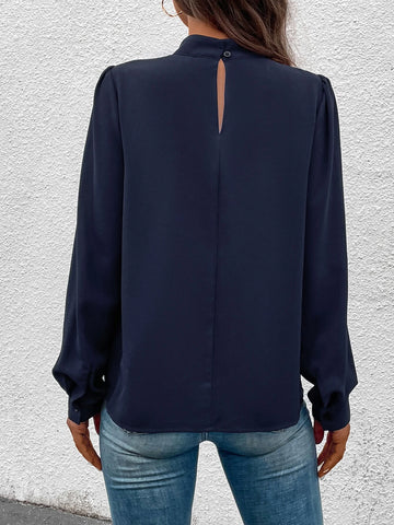 Mock Neck Puff Sleeve Blouse Mock Neck Puff Sleeve Blouse