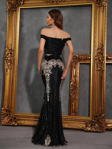 Off Shoulder Sequin Mermaid Prom Dress Off Shoulder Sequin Mermaid Prom Dress