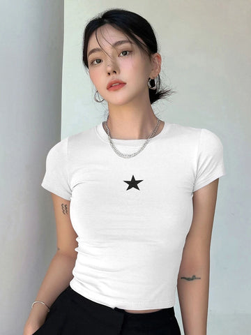 DAZY Star Print Crop Tee DAZY Star Print Crop Tee