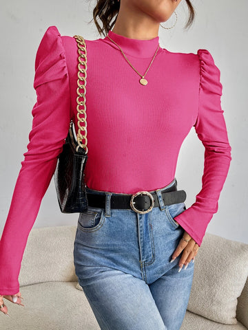 Mock-neck Gigot Sleeve Top Mock-neck Gigot Sleeve Top