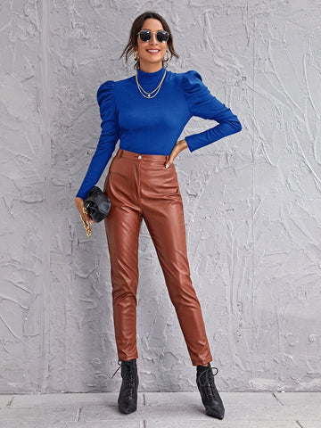 Mock-neck Gigot Sleeve Top Mock-neck Gigot Sleeve Top