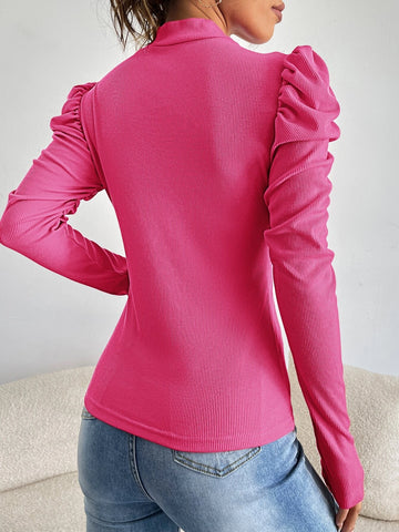 Mock-neck Gigot Sleeve Top Mock-neck Gigot Sleeve Top