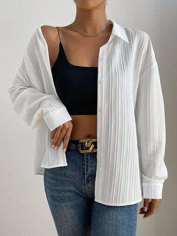 Drop Shoulder Button Front Shirt Drop Shoulder Button Front Shirt