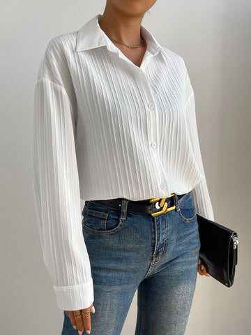 Drop Shoulder Button Front Shirt Drop Shoulder Button Front Shirt