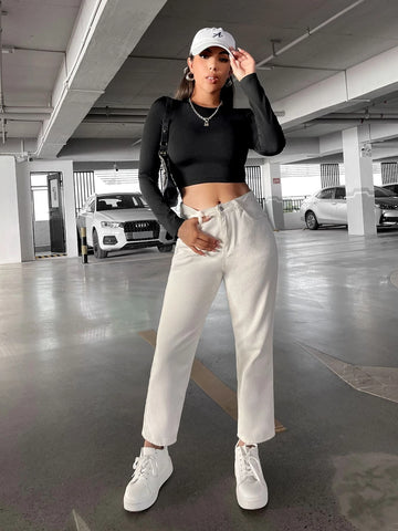 Lace Up Backless Crop Tee Lace Up Backless Crop Tee