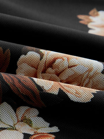 Floral Print Lettuce Trim Cami Dress Floral Print Lettuce Trim Cami Dress